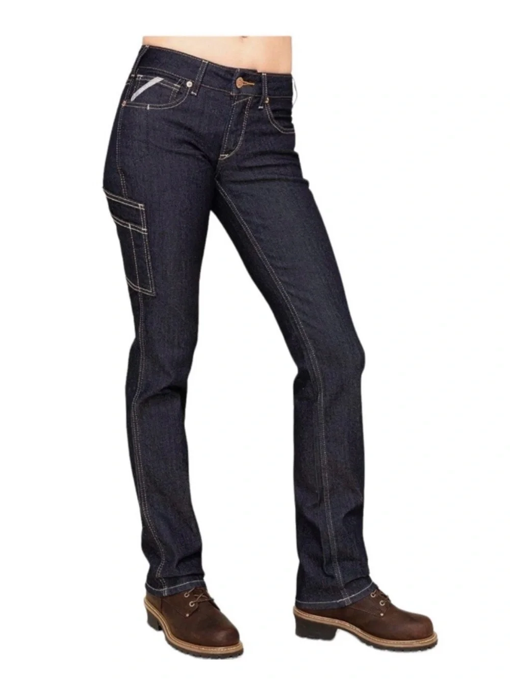 Ariat Rebar Mid Rise Straight Dark Wash Sz 33R Ladies - Picture 11 of 12
